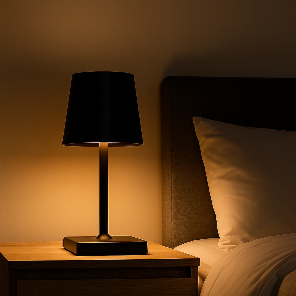 Luminaria Abajur de Plástico com Base de Ferro Moderno com Sensor de Toque