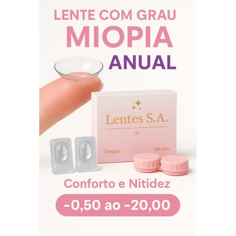 Lente incolor Anual com Grau Miopia Gelatinosa
