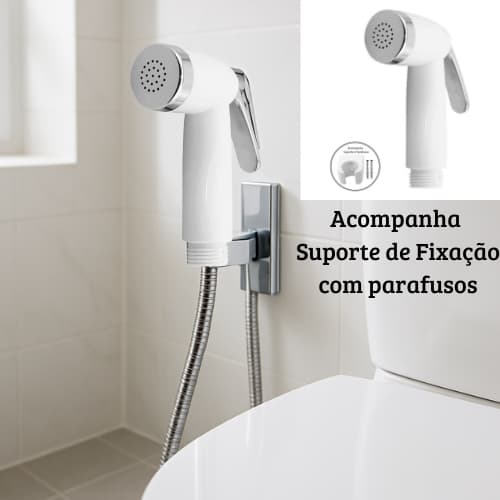 Gatilho Para Ducha Higienica / Chuveirinho Branco Com Suporte ABS