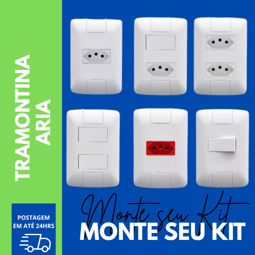 Monte Seu Kit Conjuntos de Tomadas e Interruptores Linha Aria Tramontina