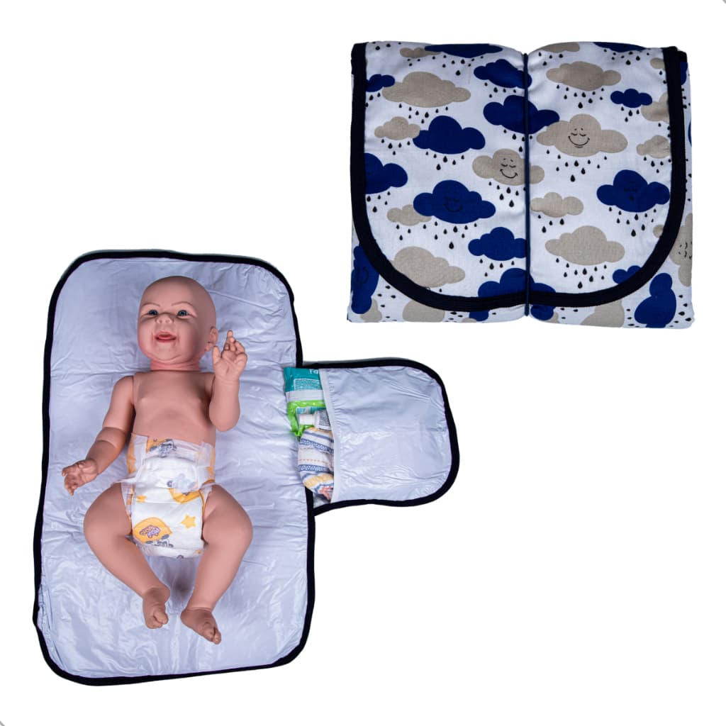 Trocador Portátil Dobrável Porta Fraldas Bebês Enxoval Algodão