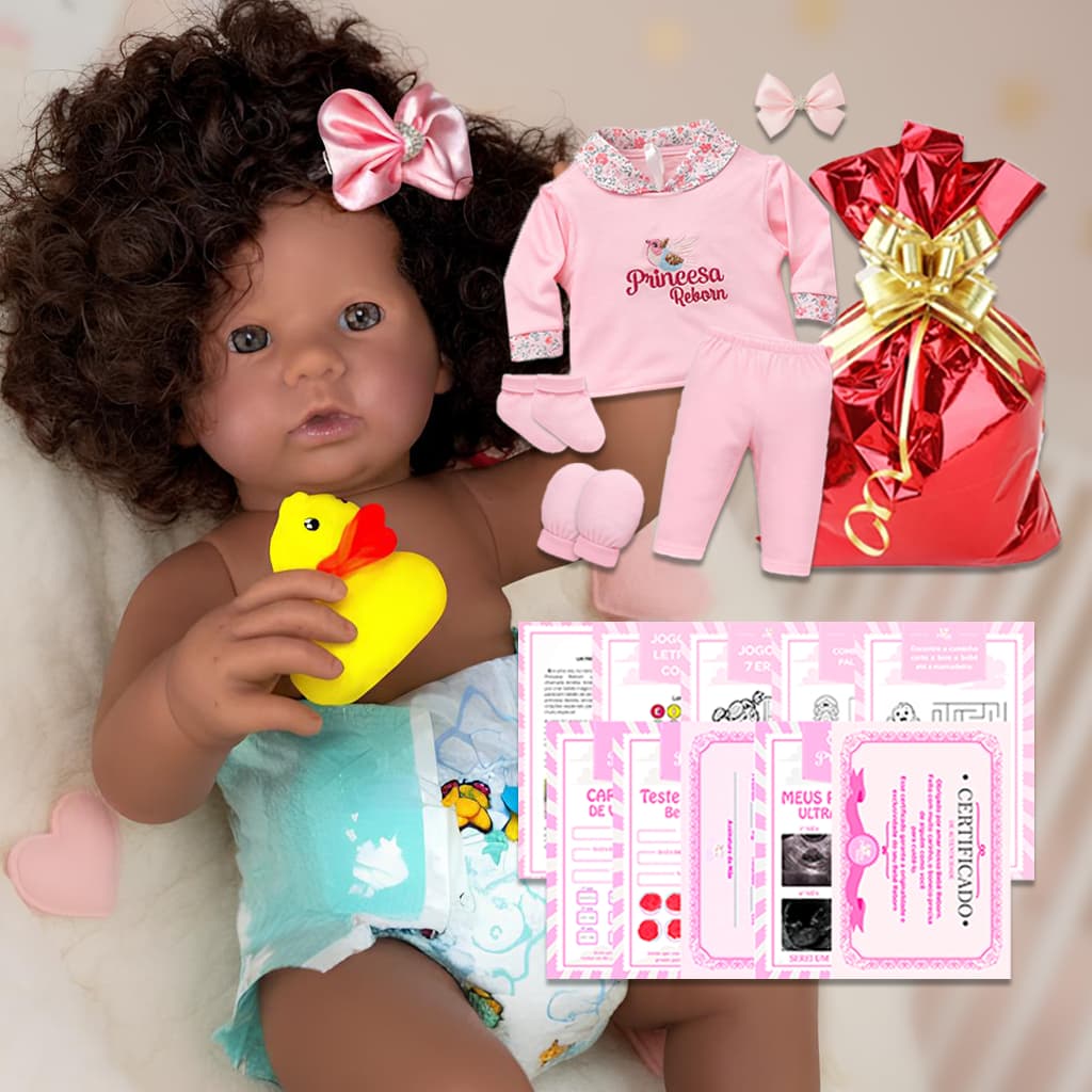 Bebê Reborn Negra De Silicone Barata Boneca Realista
