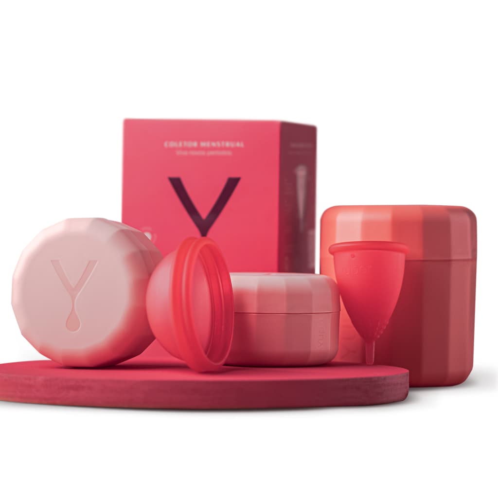 Kit Inicial com Coletor Menstrual Yuper + Disco Menstrual Yuper + Yuper Clean + Esterilizador Yuper