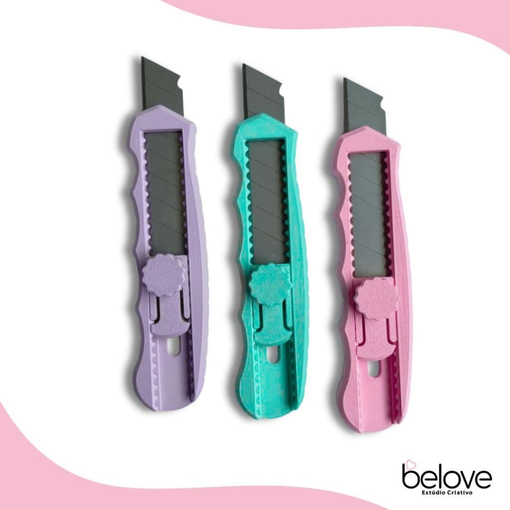 Estilete Profissional 18mm Ergonômico Com Trava Papelaria Personalização