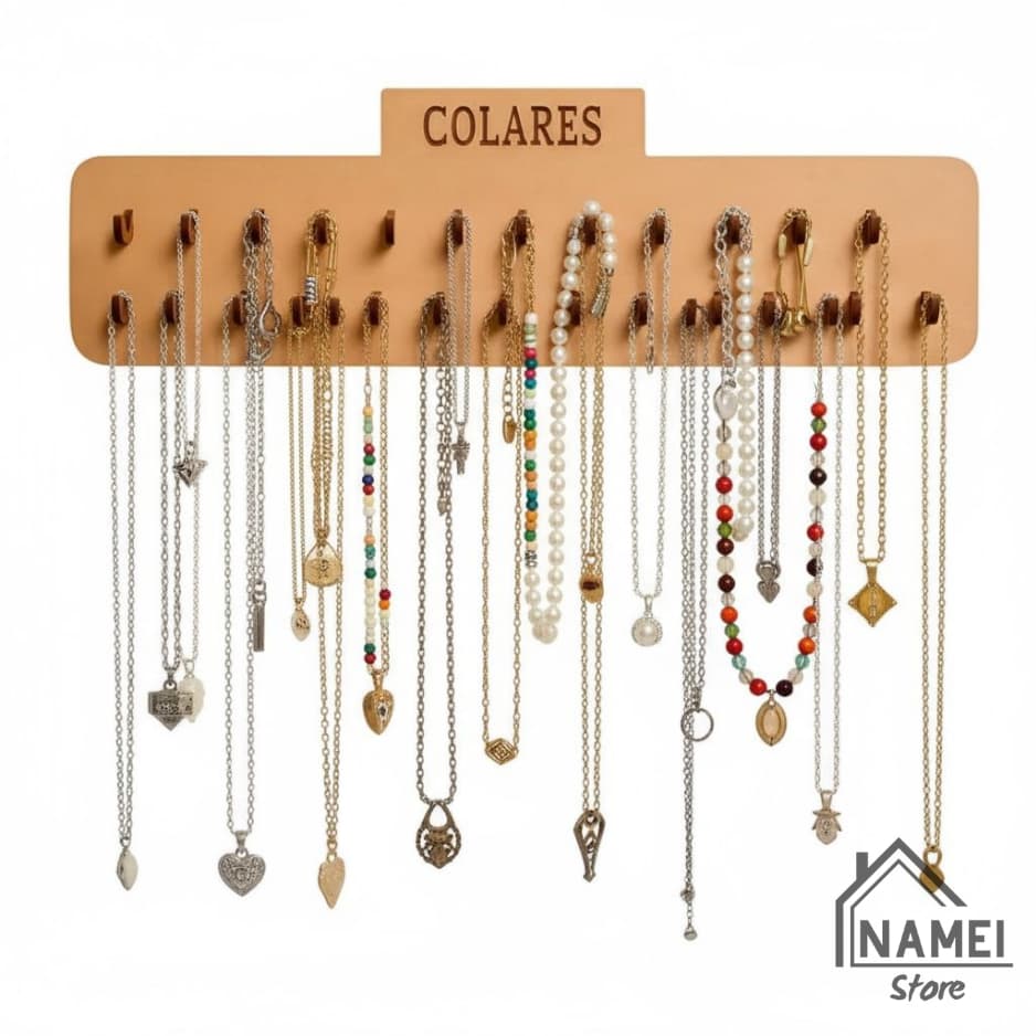 Porta Colar 24 Ganchos Organizador De Colar E Pulseira Pendurar Na Parede Expositor De Jóias