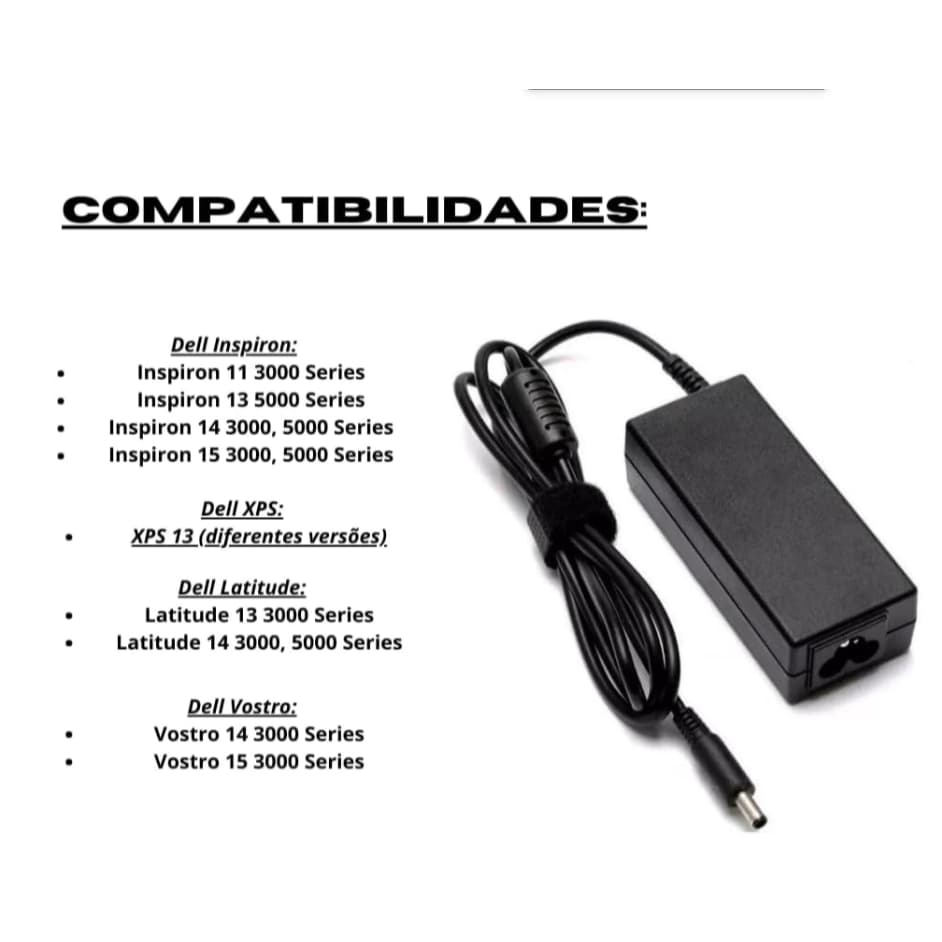 Fonte Carregador Compatível Notebook Dell La65ns2-01 19.5v 3.34a 65w f