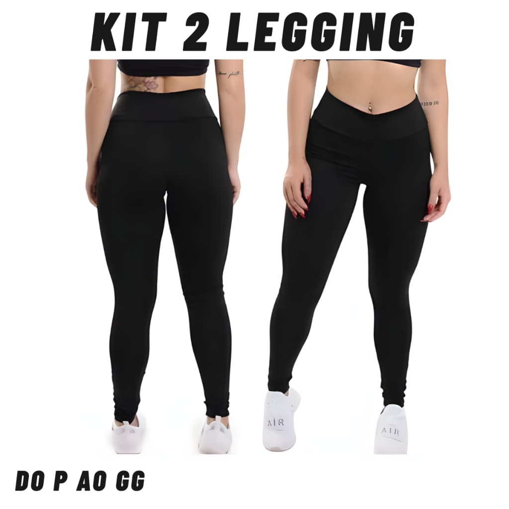 Kit 2 Calça Legging Feminina Suplex Suplo Não Fica Transparente Ideal Para seu Dia a Dia ou Seu Treino