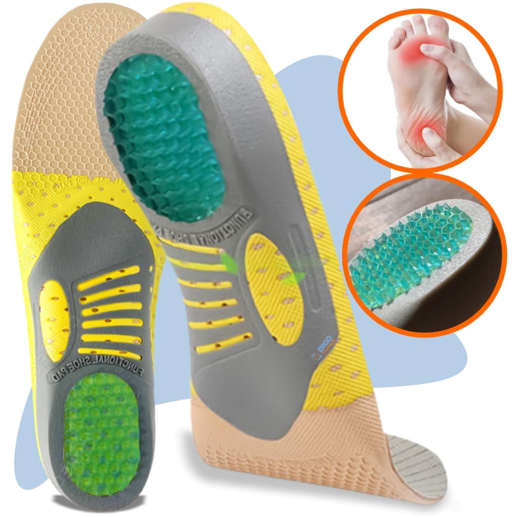 Palmilha Ortopédica Anti Impacto Alívio De Dores Joelhos Pés E Coluna