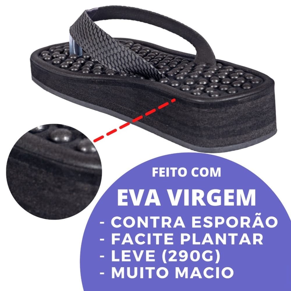 Sandalia Chinelo Ortopedico Massageador Para Esporão E Fascite Plantar Original