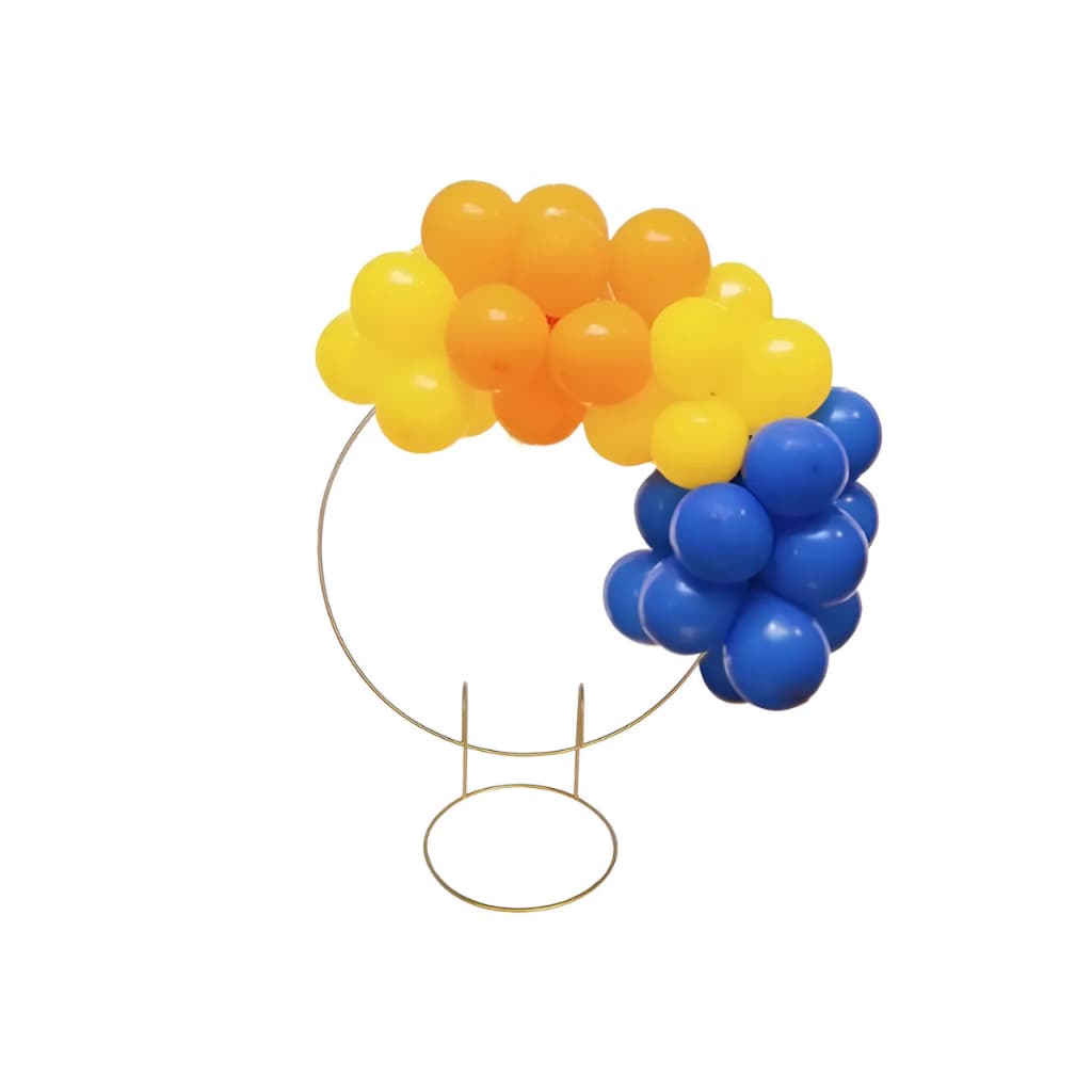 Arco De Mesa Pé Redondo Dourado Festa Bexiga Mini 50cm Dourado