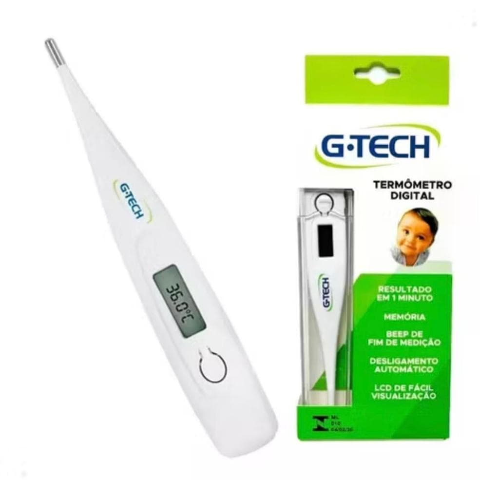 Termômetro Digital Clinico G Tech TH150 com Protetor de Acrílico