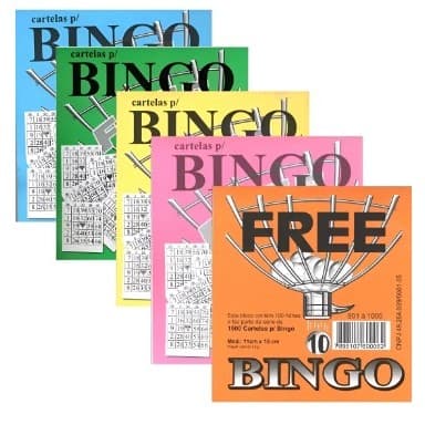 Cartela de Bingo  100 Folhas Free-  Cartelas Bingo Free Jornal C/ 100 Fls