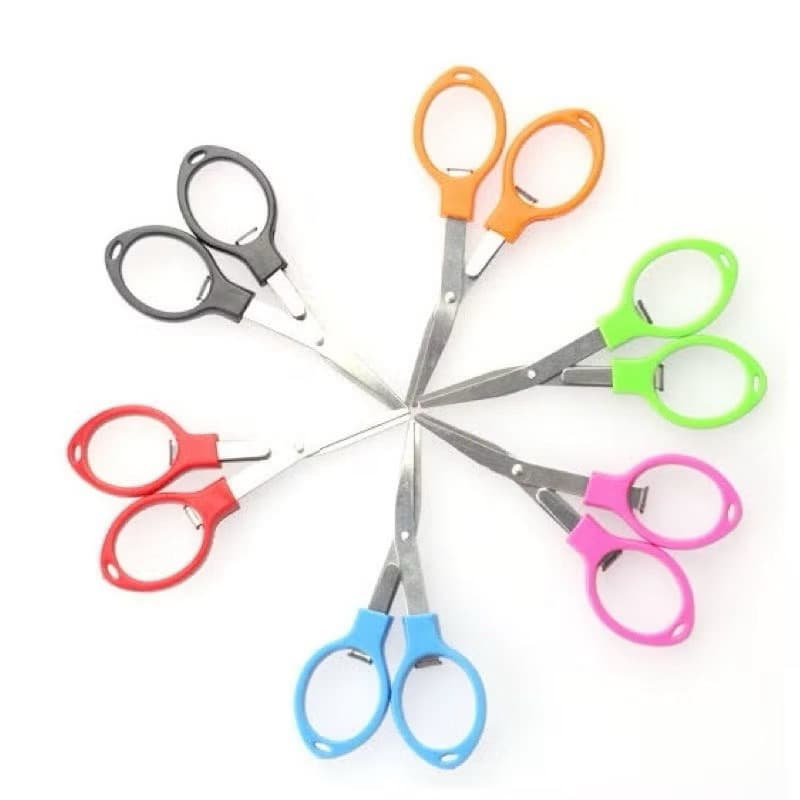 Tesoura Dobrável Portátil Bolso Retrátil Reforçada de Metal Multiuso Cortar Papel Tesouras de Papelaria Recorte Escolar