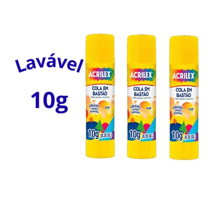 KIT 3 Cola Escolar Em Bastão 10G
