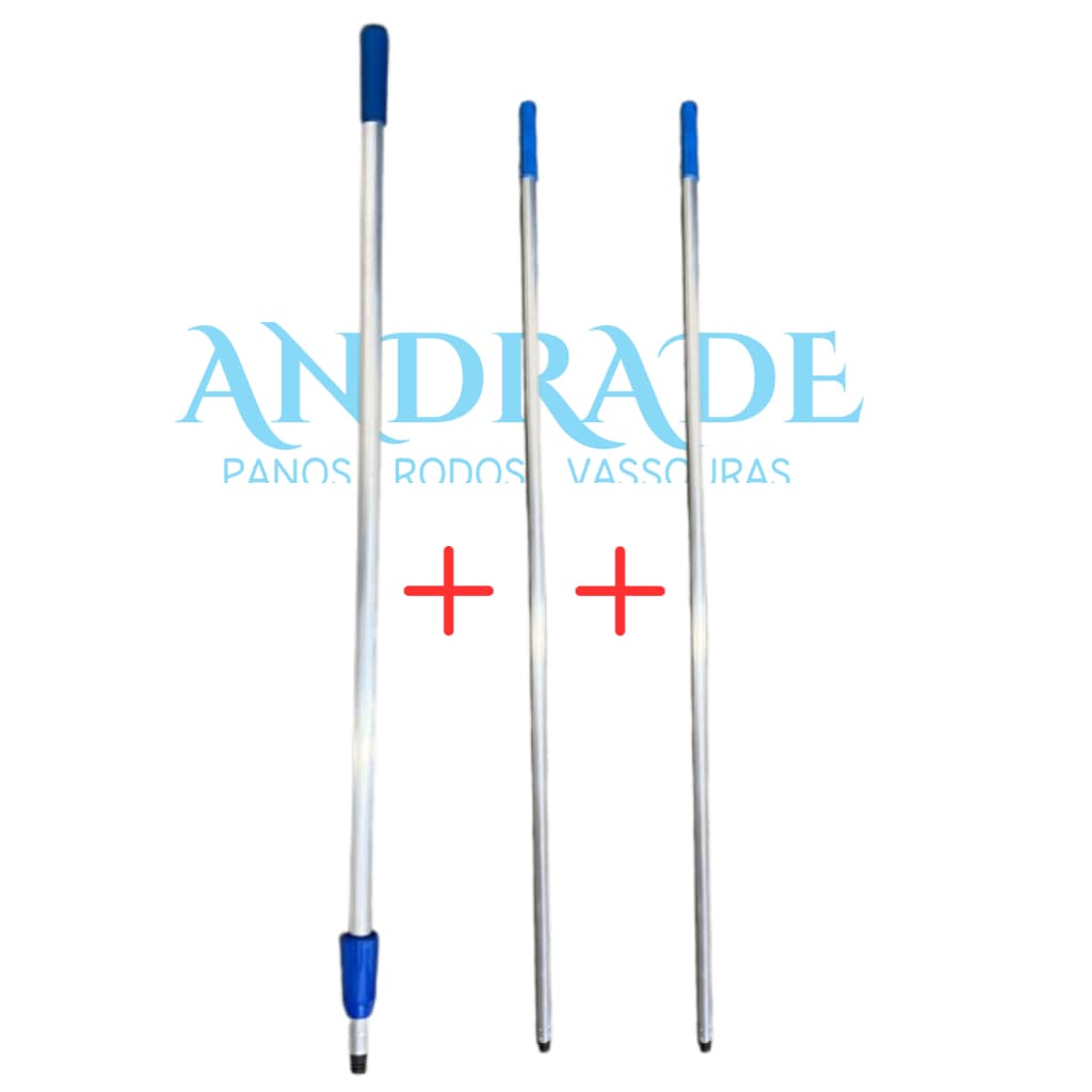 KIT 3 CABOS ALUMÍNIO - 1 EXTENSOR 1,60 M / 2 DE 1,60 METROS