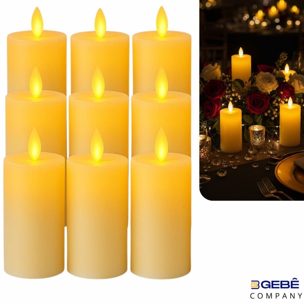 Kit 6 - 12 Velas Led 13cm Chama Viva Bateria Inclusa - Decoração Casamento Natal