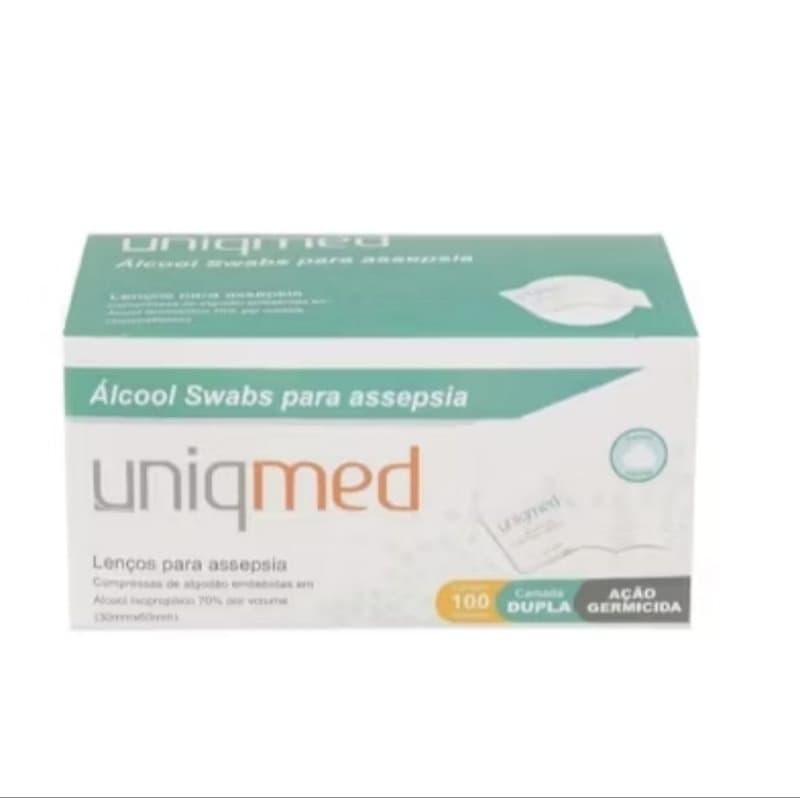 Álcool Swab Uniqmed 70% – Prático e Higiênico (Kit c/100)