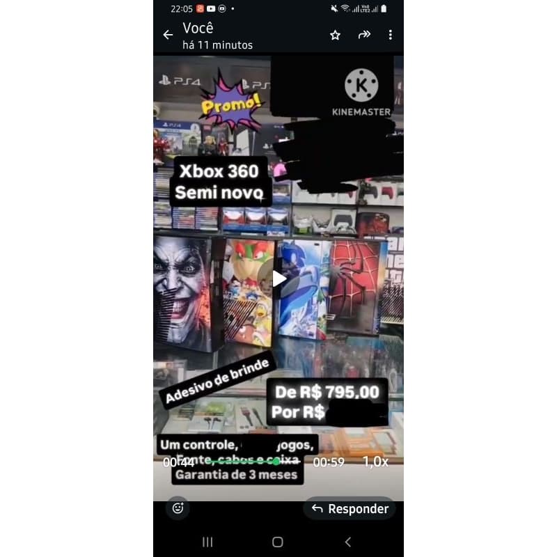 Aparelho Slim/Super Slim Xbox360 travado-Semi Novo+Jogo