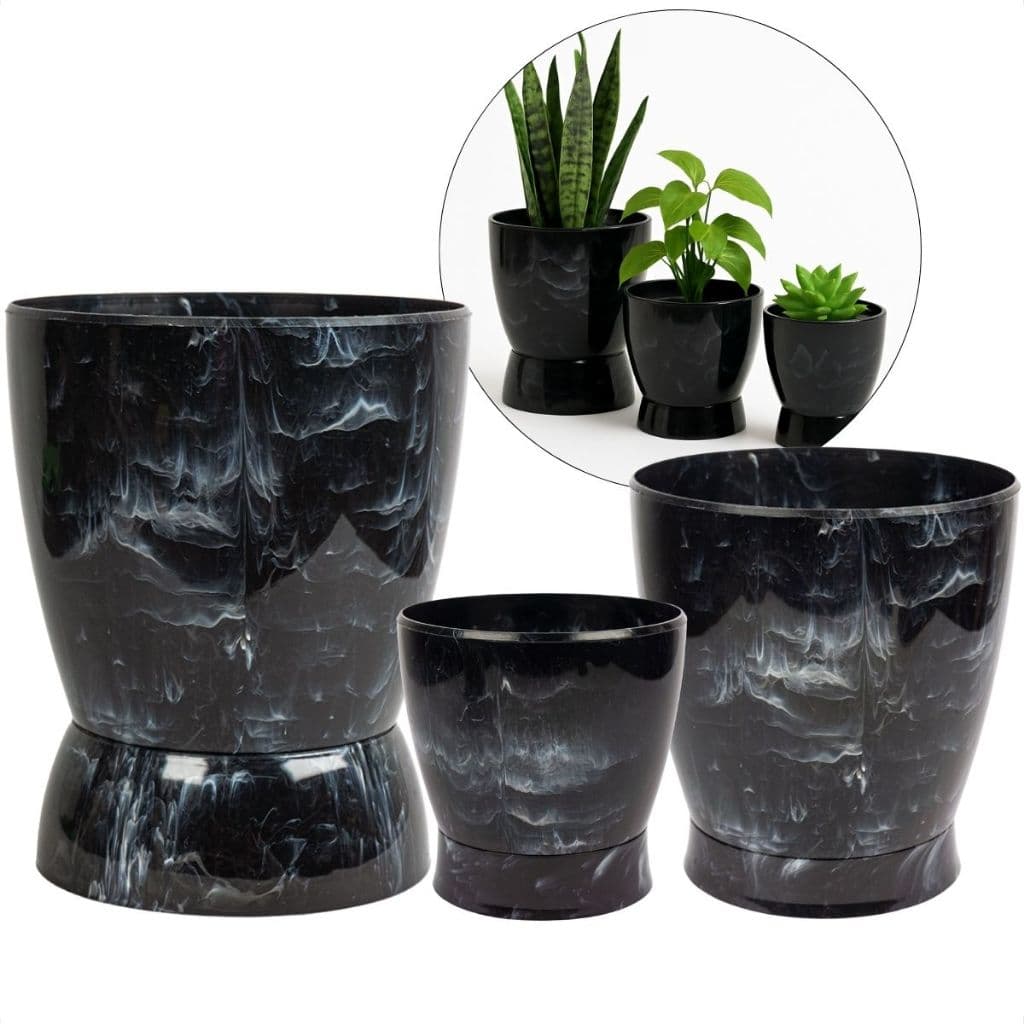 Kit 3 Vasos de Flor Anti Dengue Base Rosqueável (Dalia, Camélia, Cacto)