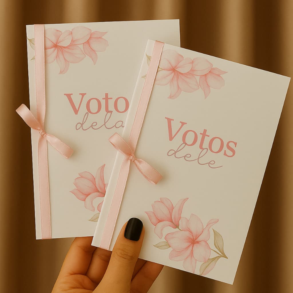 Par de Cadernos de Votos Para Casamento do Noivo e da Noiva Lembranças
