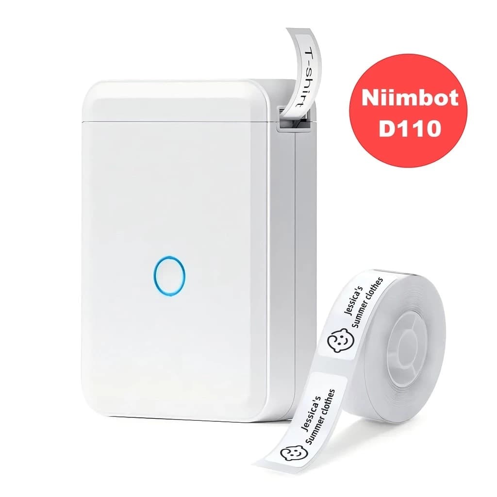 Niimbot D110 Impressora De Etiqueta Térmica Portátil Sem Fio Bluetooth + 1 Rolo Etiqueta REAL