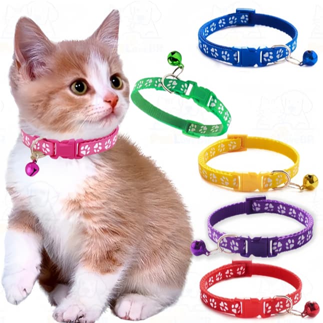 Coleira para Cães e Gatos com Sino – Ajustável, Confortável e com Trava de Segurança – Nylon
