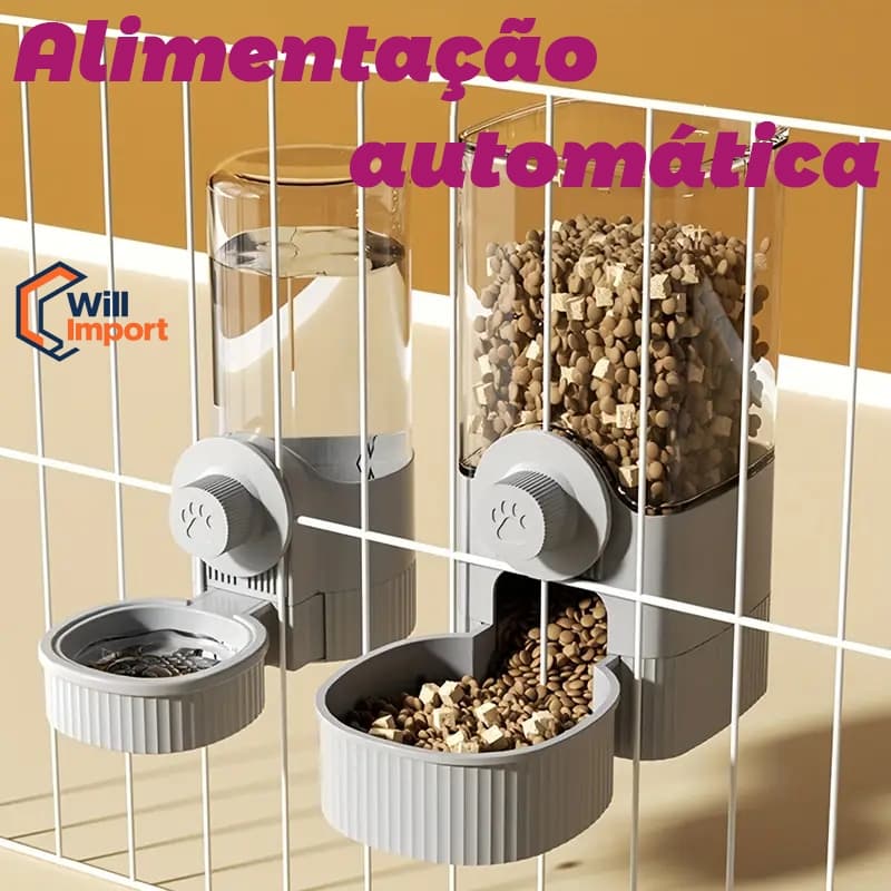 Dispensador de água suspenso para gaiola de pets, alimentador e bebedouro automático