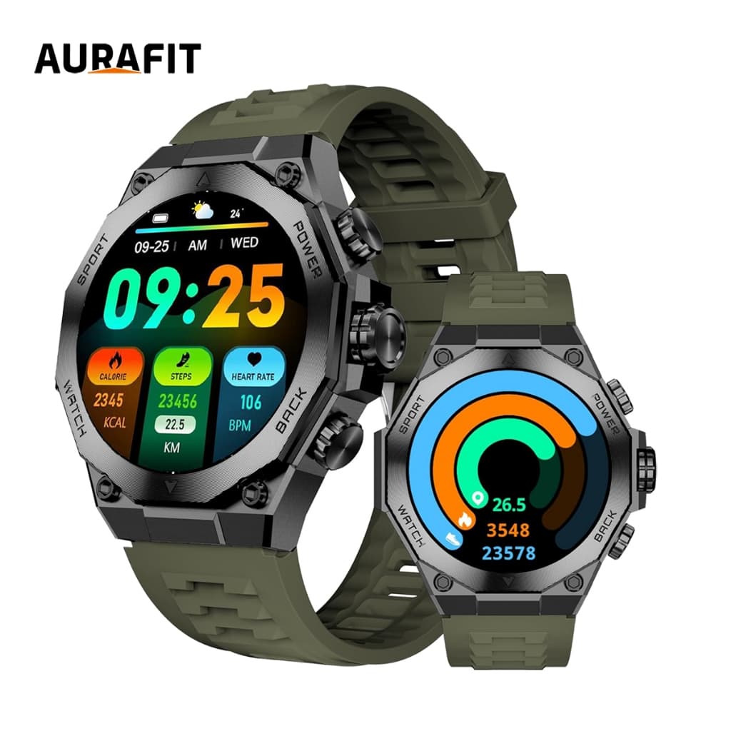AURAFIT Smartwatch AM18/AM05/AM29/AM34: Bluetooth Calls, Heart Rate, 100 Sports Modes,Support Strava