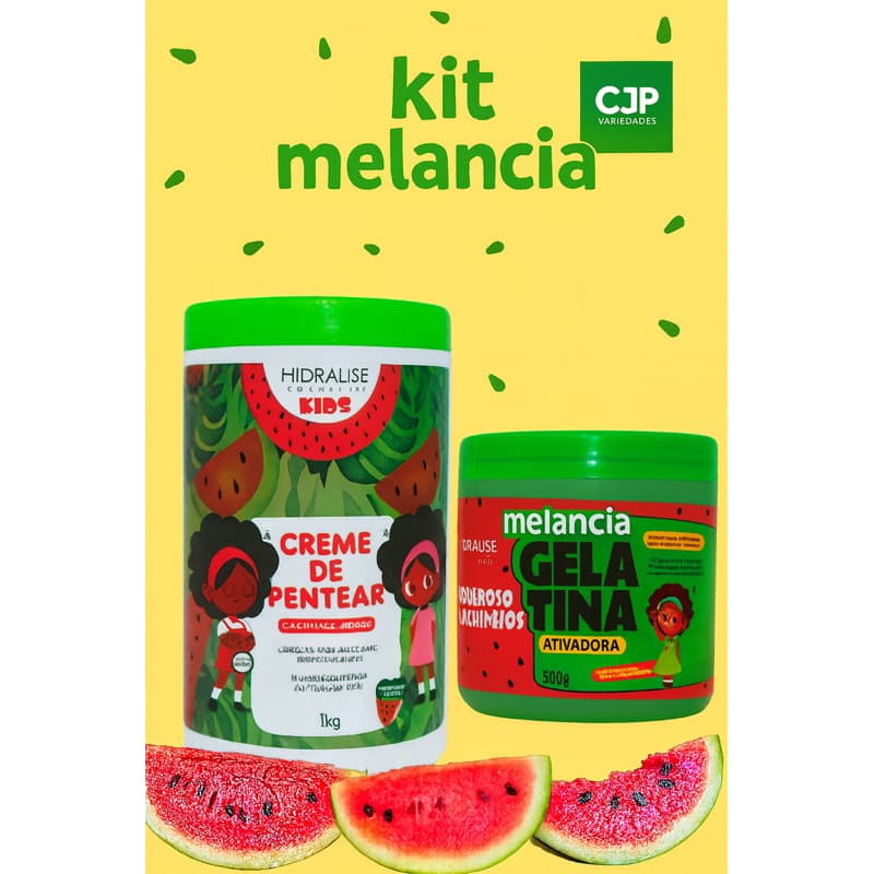 Kit Hidralise Kids Gelatina + Creme de Pentear 1kg Infantil Cachos Definidos Hidratação
