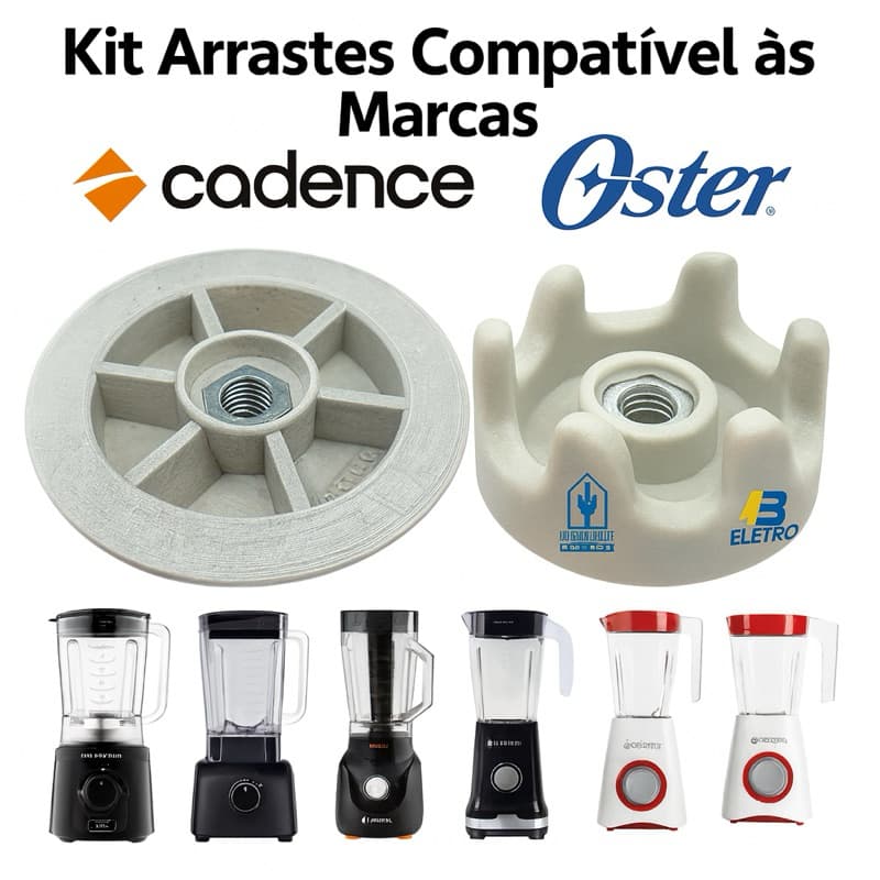 Arraste Liquidificador Oster 610 Power 1400w e Cadence Arrastador Copo e Motor Cinzas