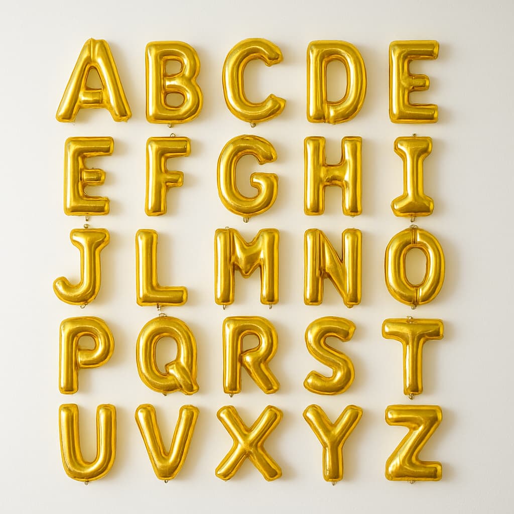 Balão Letras 80cm ou 40cm Metalizado Festas Aniversários Decoração Eventos Balões Dourados