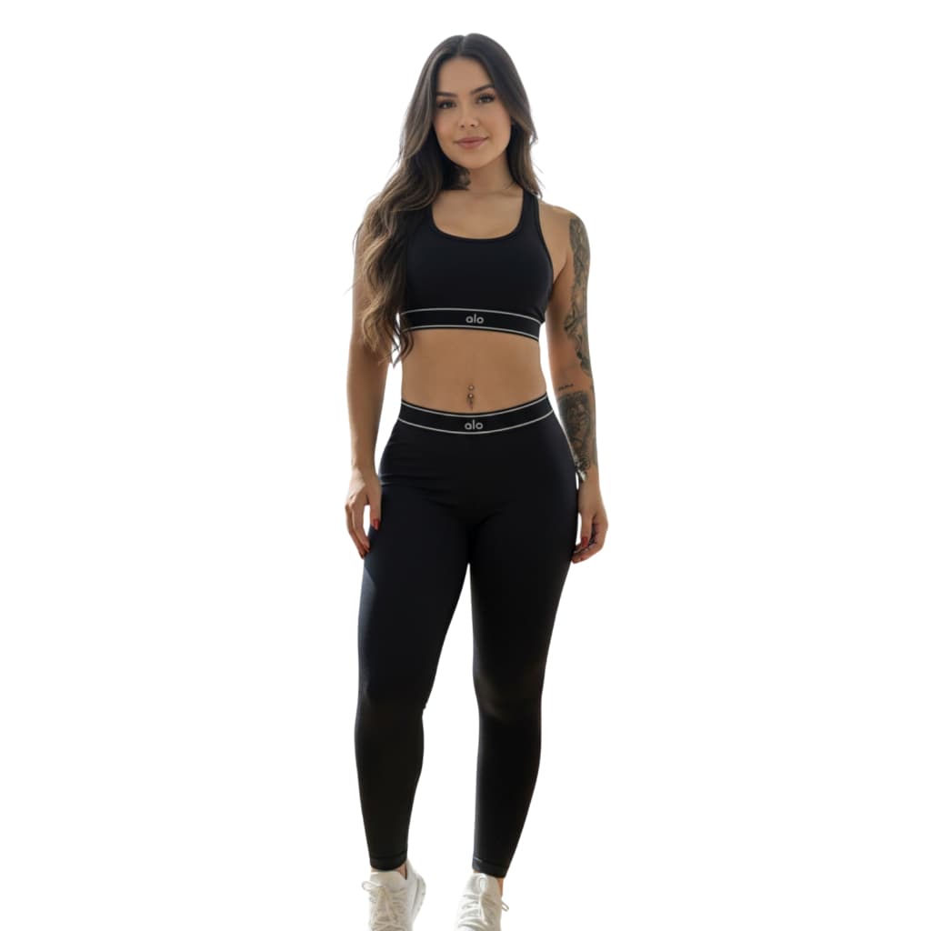 Conjunto Feminino Moda Fitness Top E Legging Blogueira Academia