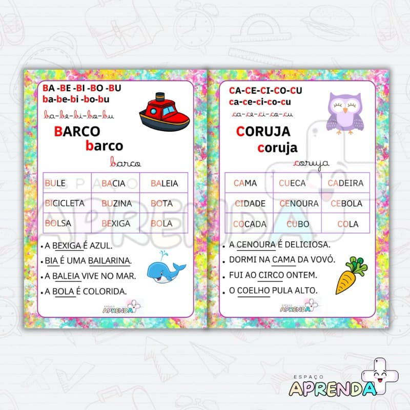 FICHAS DE LEITURA COMPLETAS PLASTIFICADAS – SÍLABAS, PALAVRAS E FRASES