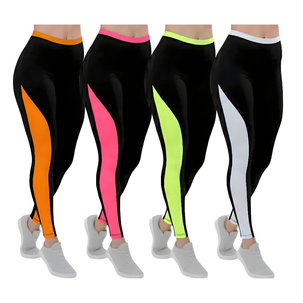 Calça Legging Suplex Com Detalhe Leg Feminina Cintura Alta