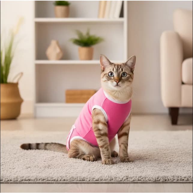 Roupa Pos Cirurgica Com Velcro Gato Castração cat