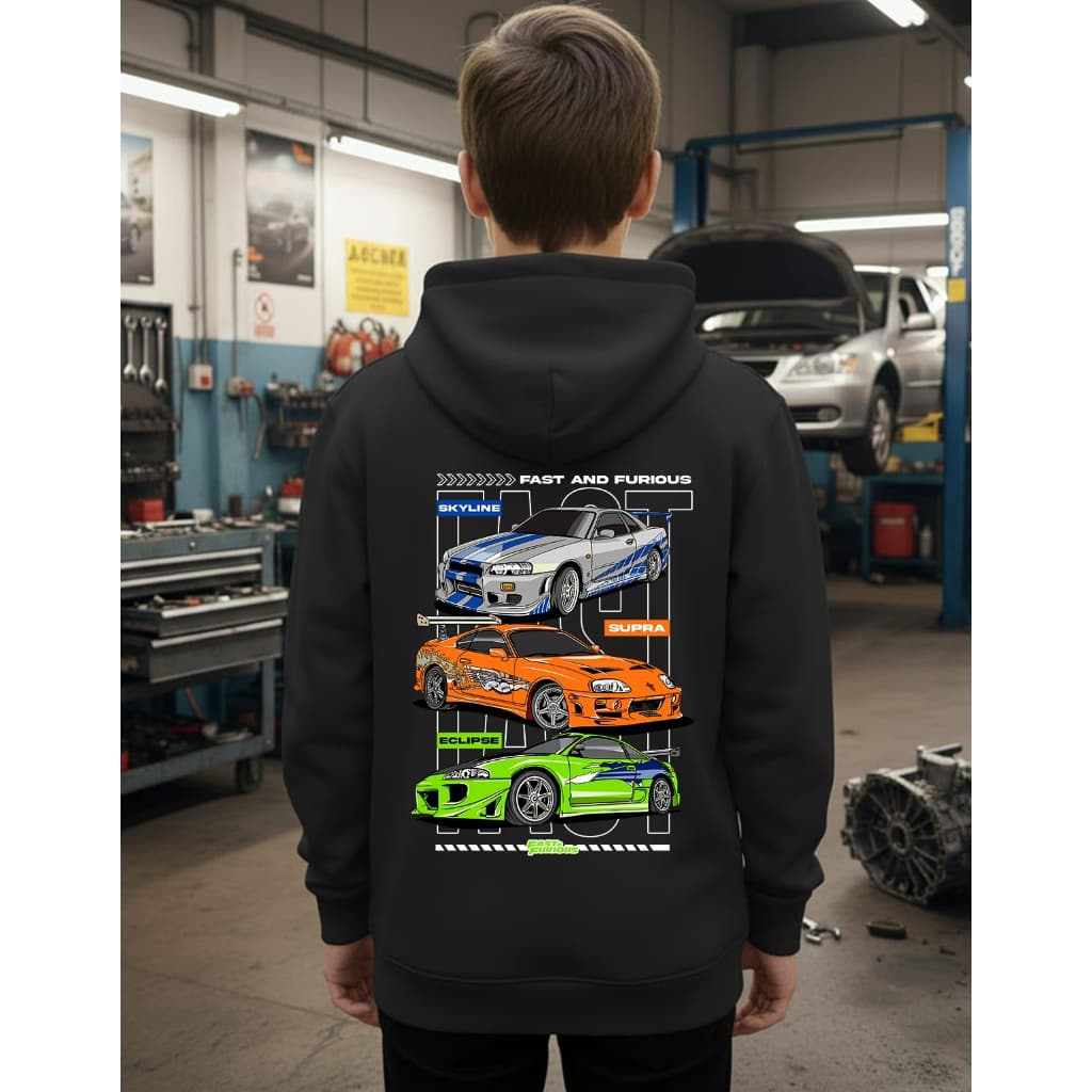 Moletom Infantil Carros Brian Filme Velozes e Furiosos - Skyline Supra Eclypse