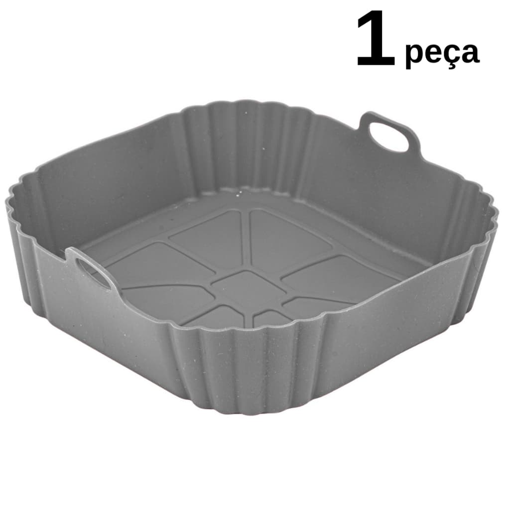 Forma Quadrada de Silicone 21cm Reutilizável Antiaderente para Air Fryer e Cozinha Uny Home