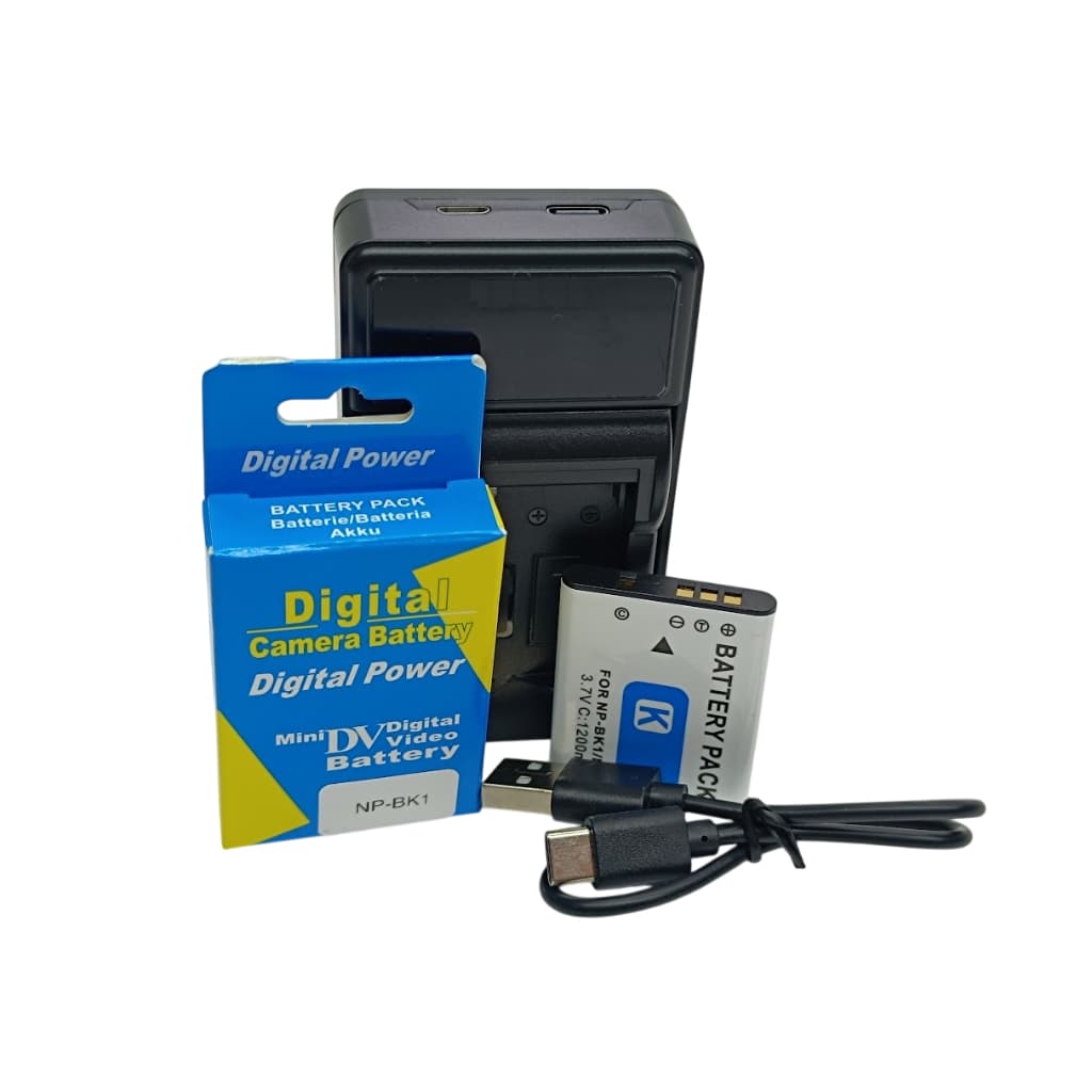 Carregador usb + Bateria Np-Bk1 pra Sony DSC-S750 S780 S950 S980 W180 W190 W370