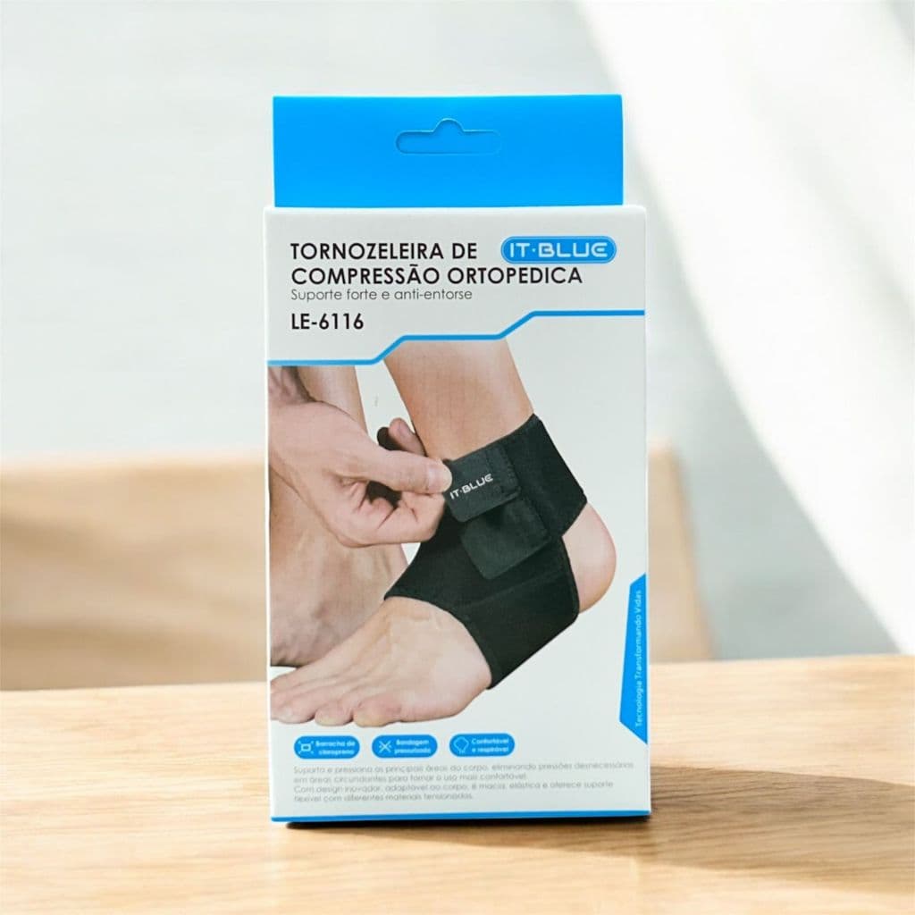 🦶 Tornozeleira de Compressão Ortopédica Ajustável – Anti-Entorse, Suporte Forte e Respirável