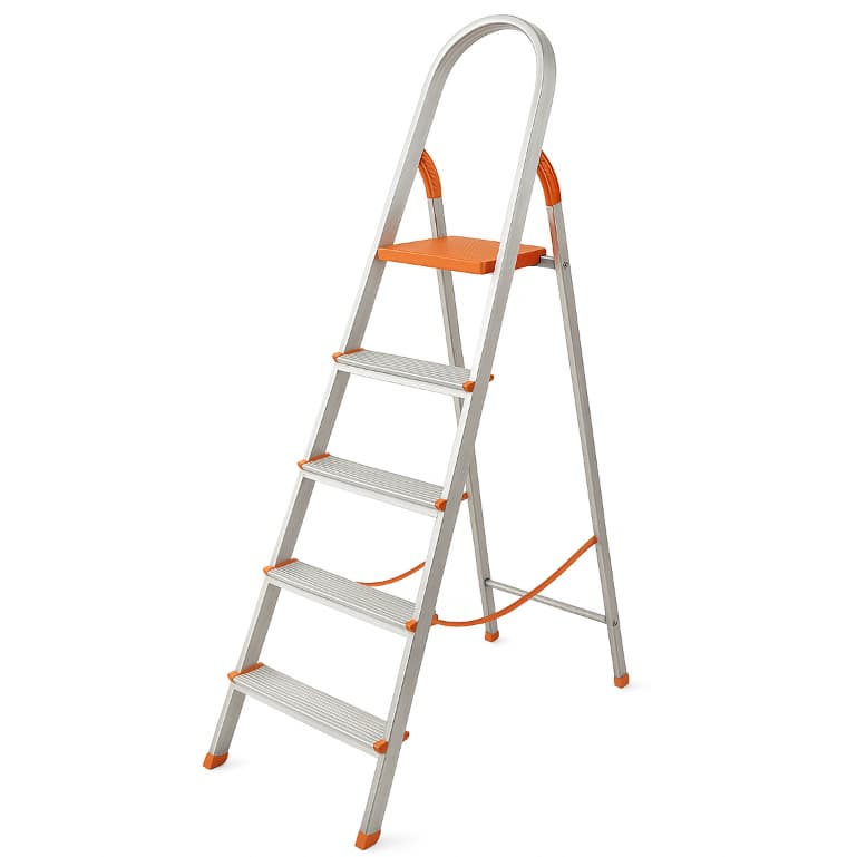 Escada 5 Degraus De Alumínio Domestica Residencial Agata