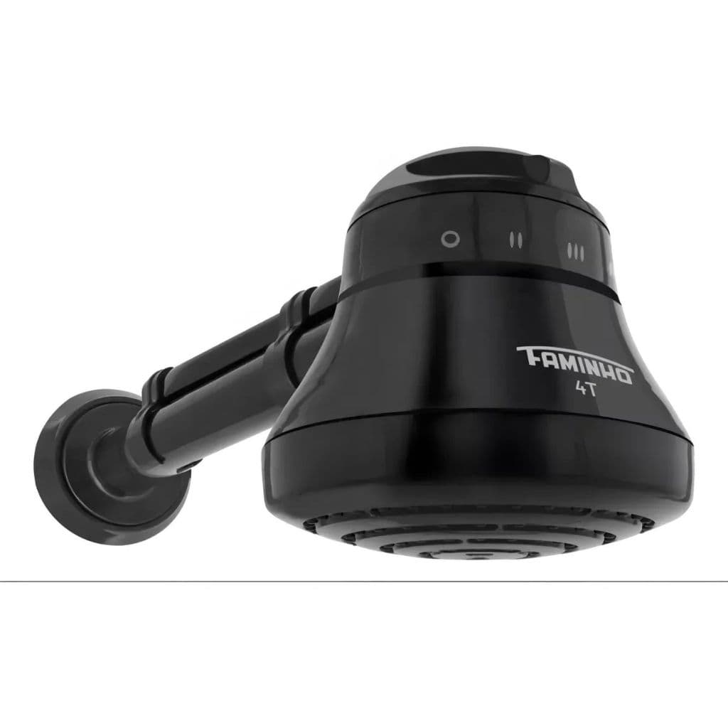 Chuveiro Ducha Faminho 220v 6800w FAME 4 Temperaturas Com Cano 30cm Preto