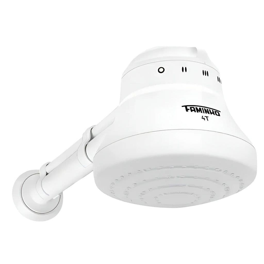 Chuveiro Ducha Faminho 220v 6800w  FAME 4Temperaturas Com Cano 30cm Branco