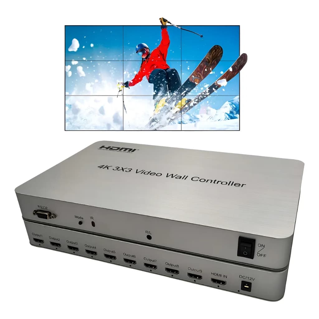 Controlador De Video Wall 4k 3x3 9 Canais Dvd Pc Notebook