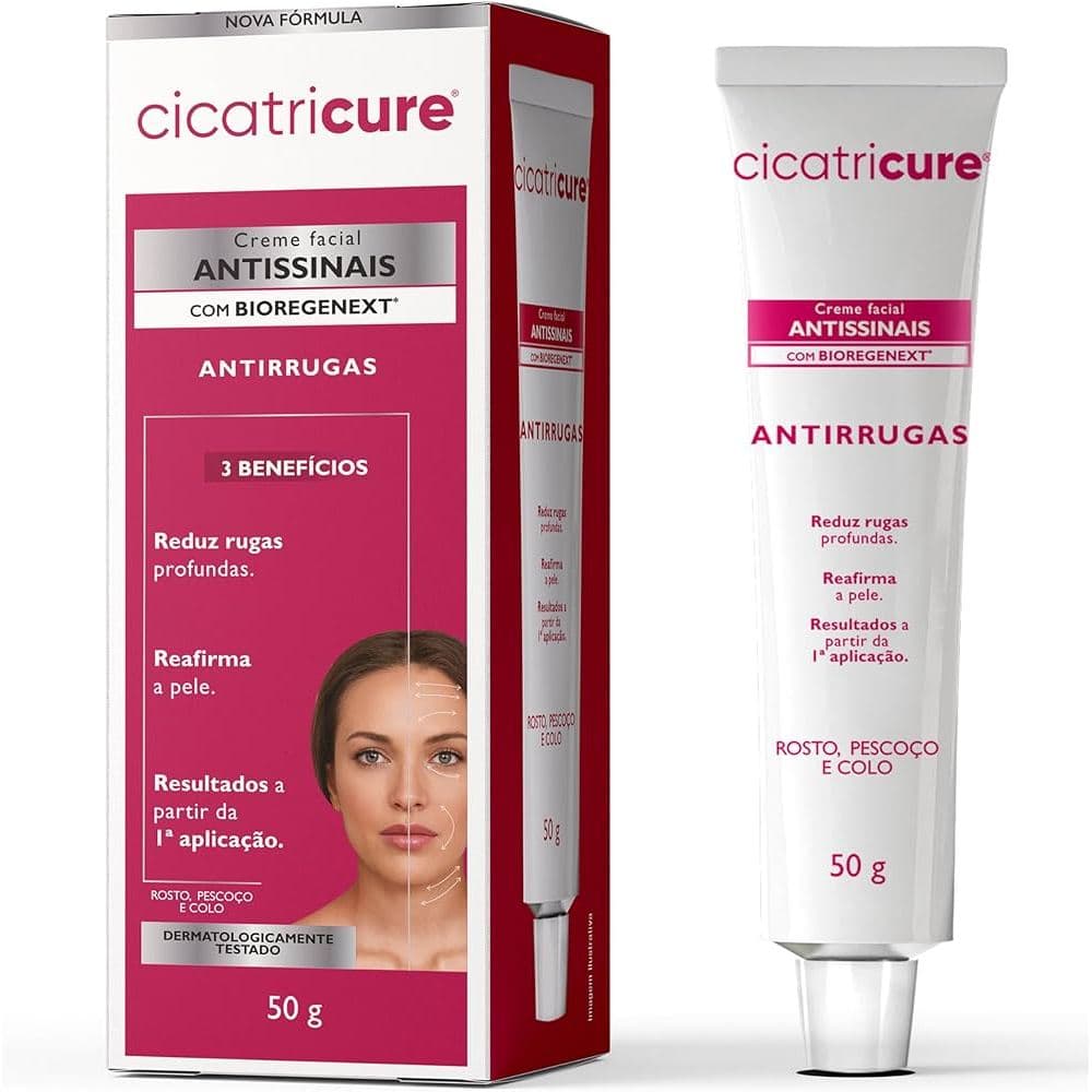 Cicatricure Creme Antissinais Antirrugas BioRegenext 50g Reduz Rugas Reafirma e Hidrata
