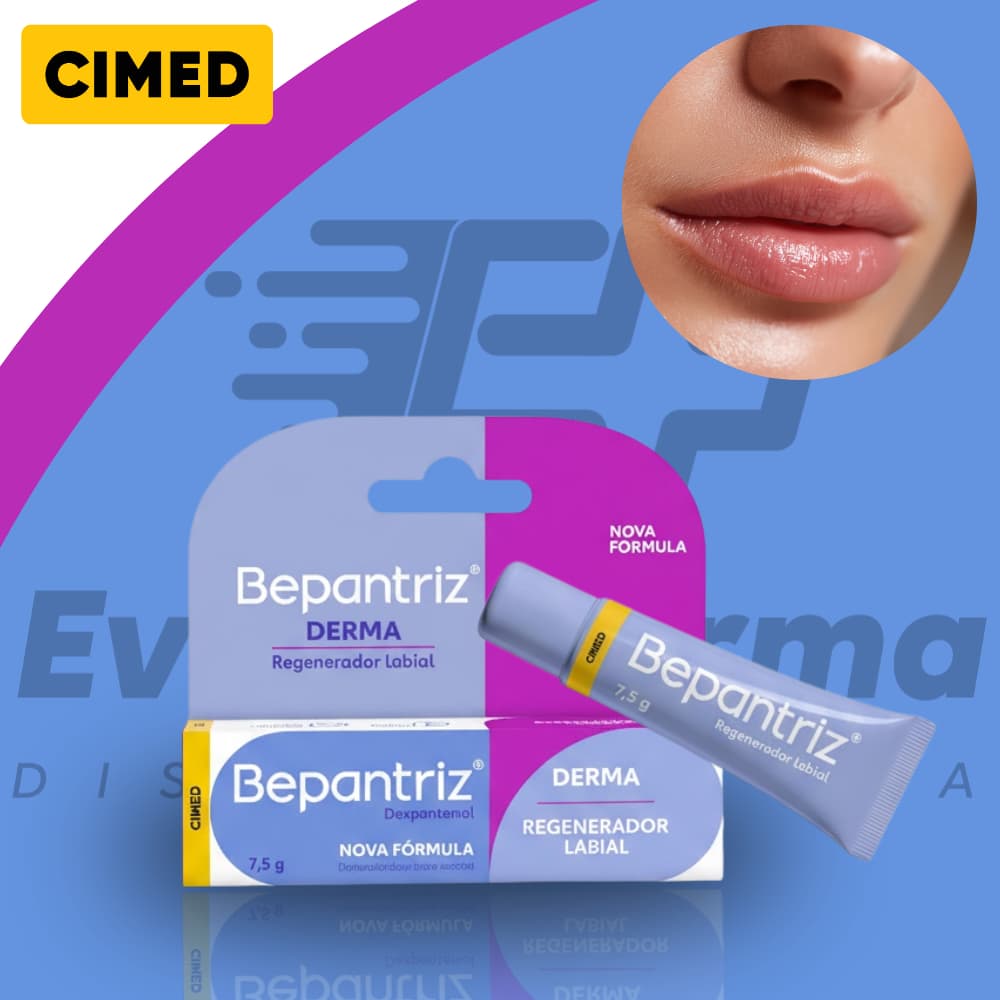 Bepantriz Derma Regenerador Labial Hidrata e Repara Lábios Ressecados Cimed 7,5g