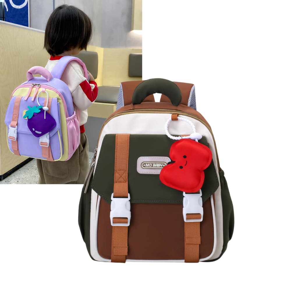 Novo Mochila Infantil Escolar Com Pingente De Frutas, Mochila De Criança De Passeio Resistente, Bolsa Reforçado