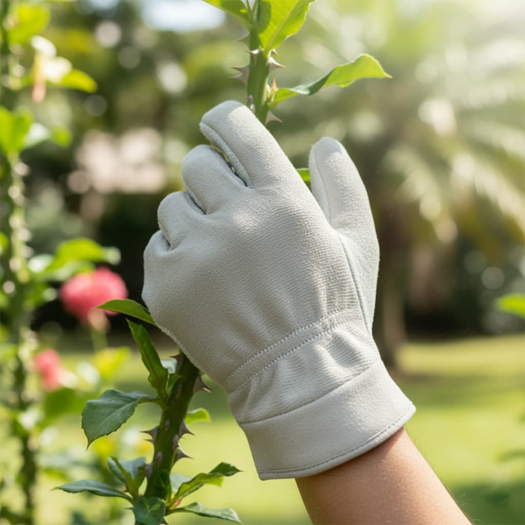 Luva De Jardinagem Em Raspa Couro De Qualidade Cinza Com CA