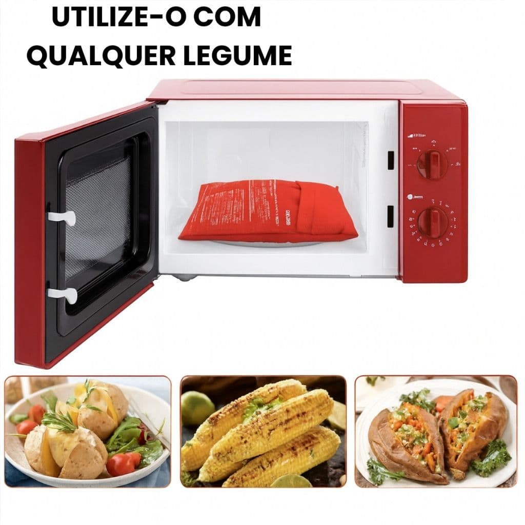 Saco Reutilizável Poliéster Para Assar Legumes/Batatas No Micro-Ondas Utensílios Cozinha Promoção