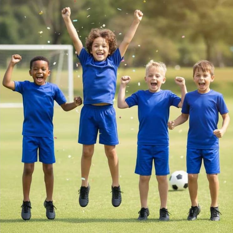 Conjunto 2 Peças Camiseta e Shorts Brasil Infantil Juvenil Poliéster Liso Azul Verde e Amarelo Unissex