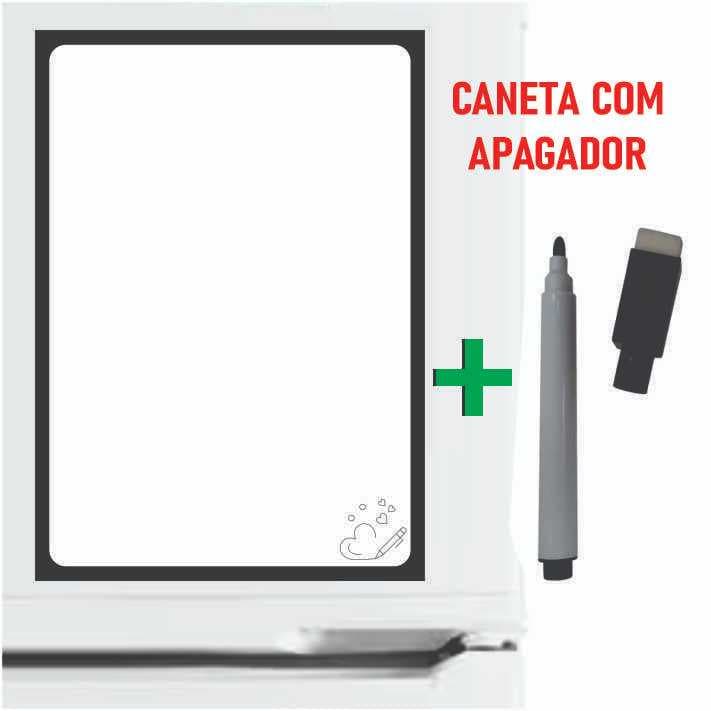 Imã de Geladeira Planner Semanal Magnético com Caneta Escreve e Apaga